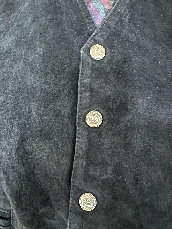 Vintage Süet ve Şal Desenli Yelek