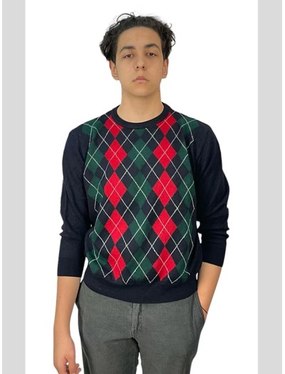 Vintage Yün Baklava Desen Shetland Kazak Vintage Yün Baklava Desen Shetland Kazak