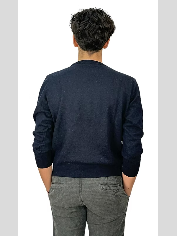 Vintage Yün Baklava Desen Shetland Kazak