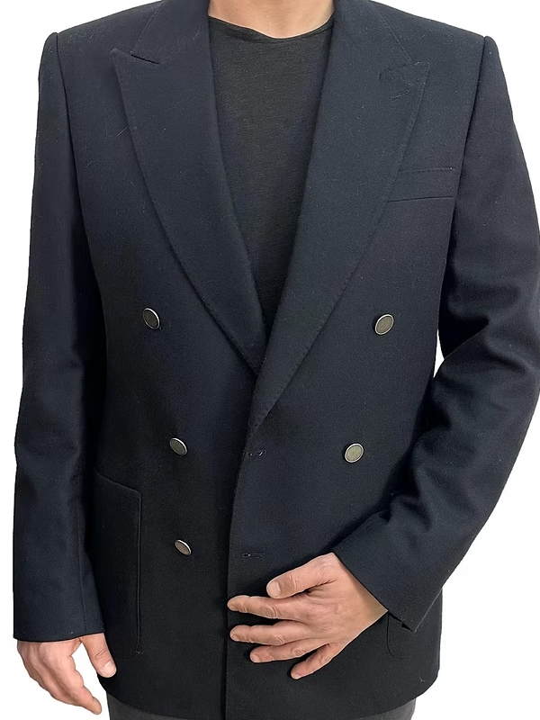 Vintage Lacivert Silver Düğmeli Kaşmir  Blazer
