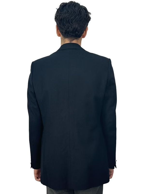 Vintage Lacivert Silver Düğmeli Kaşmir  Blazer