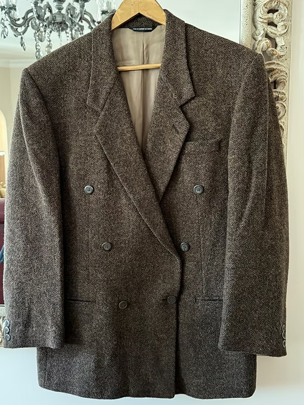Balıksırtı Vintage Kruvaze Blazer