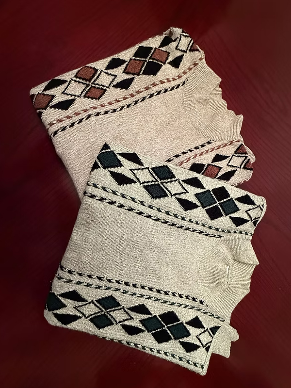 Vintage Karaca Yarım Balıkçı Kazak / Kahverengi