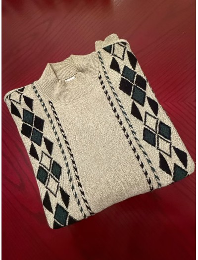 Vintage Karaca Yarım Balıkçı Kazak / Yeşil