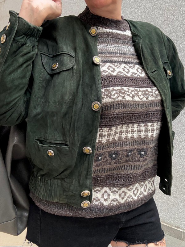 Basler Vintage Gold Düğmeli Nubuk Bomber