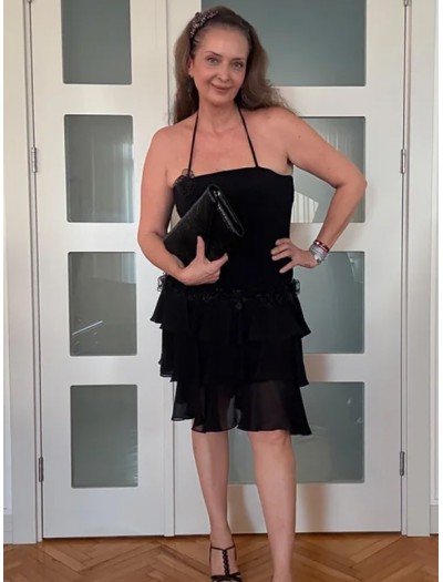 Vintage  Abiye  Siyah Elbise