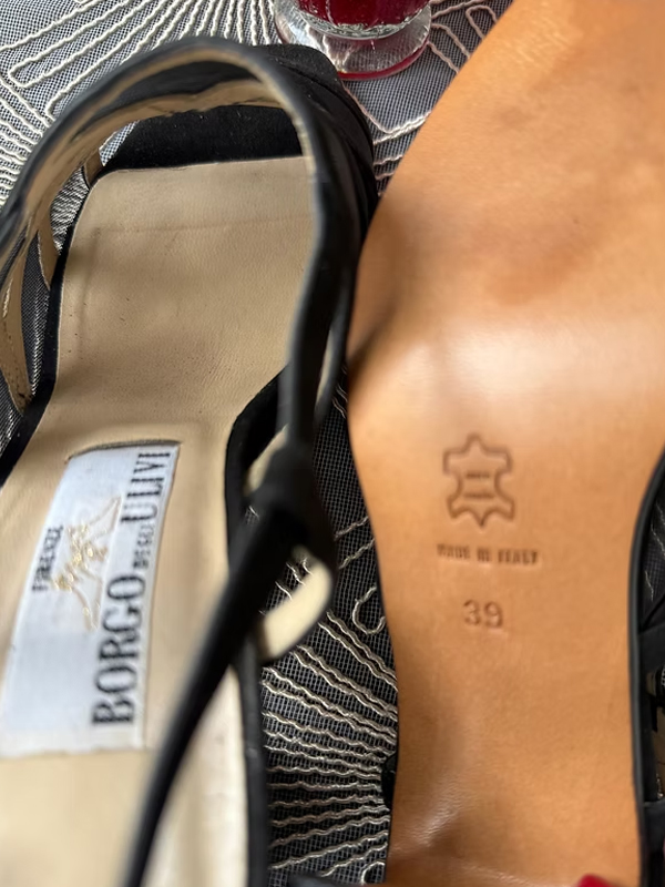 Vintage Made in Italy Süet& Tül Sandalet