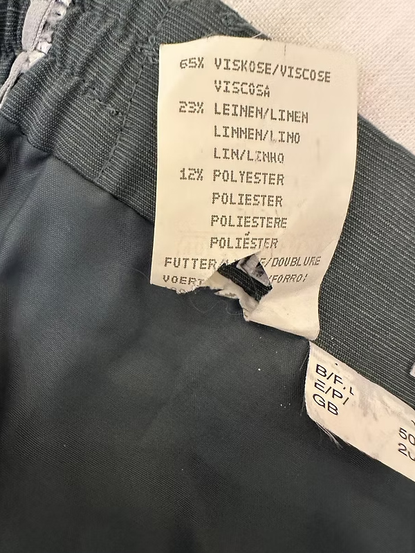 Vintage keten karışımlı midi etek