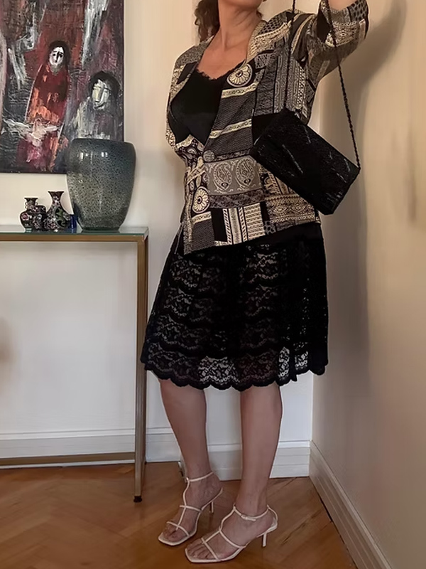 Vintage Saxon Lingerie 60s Dantel Etek / Jüpon