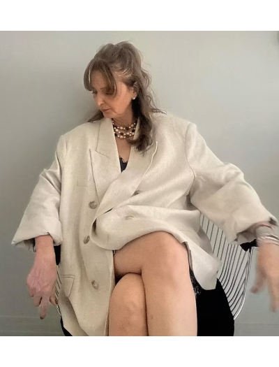 Vintage Keten karışımlı Oversize Ceket Vintage Keten karışımlı Oversize Ceket