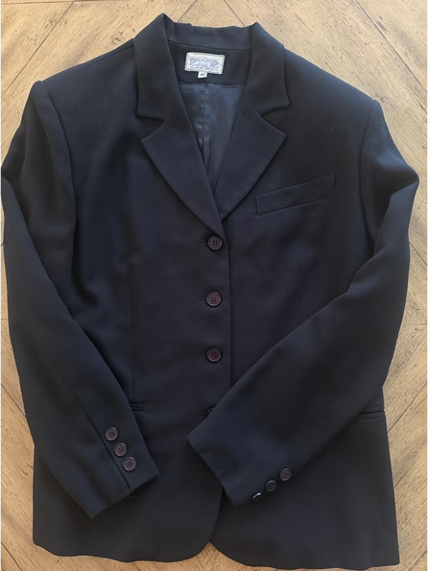 Vintage 4 düğmeli Siyah Ceket