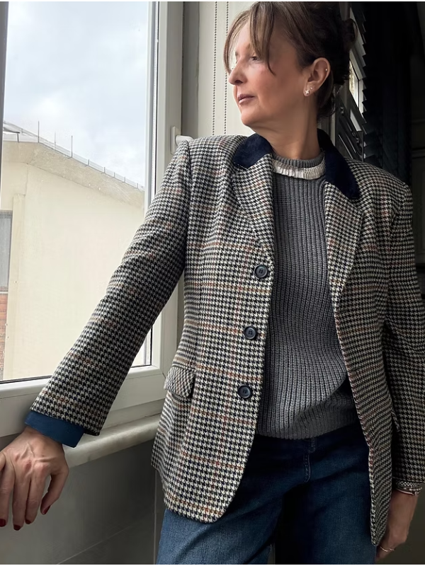 Vintage İtalyan Kadife Yakalı Ceket