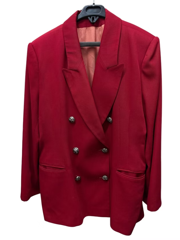 Vintage Silver Düğmeli Boyfriend Blazer