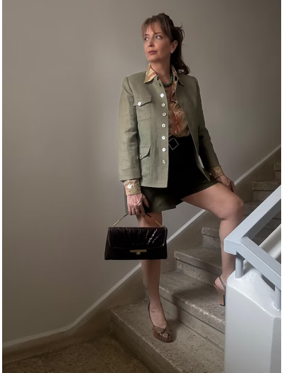 Vintage özel dikim keten ceket