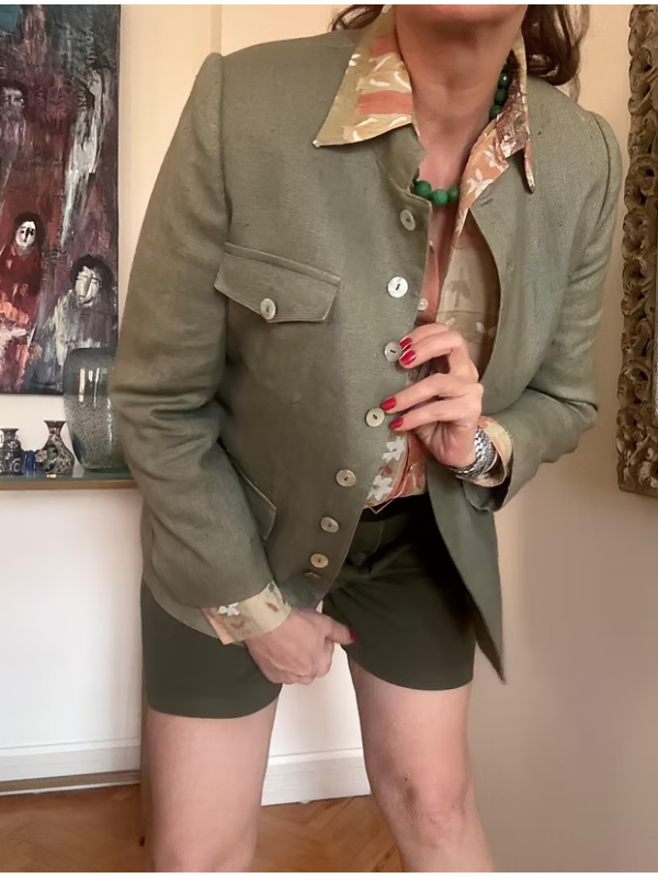 Vintage özel dikim keten ceket