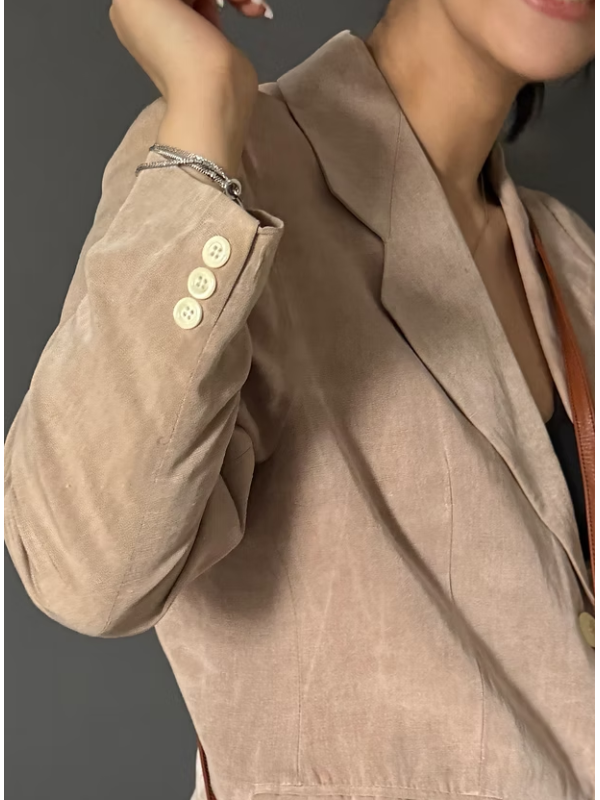 Vintage Made in France Cupro Ceket