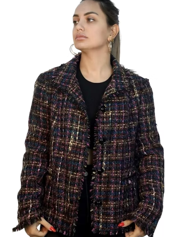 Tüvit Cep Detaylı Vintage Ceket