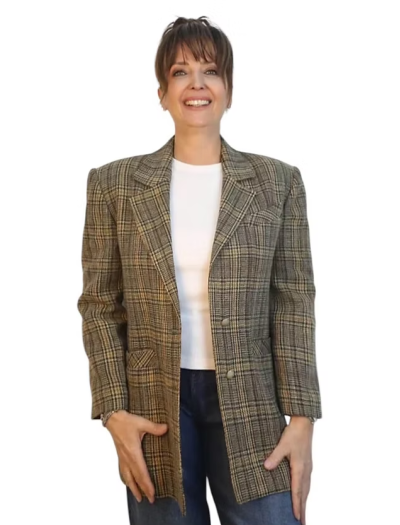 Vintage Çift düğmeli Ekose Ceket Vintage Çift düğmeli Ekose Ceket