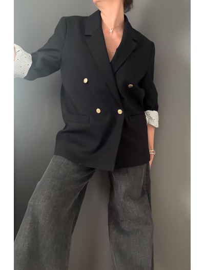 Vintage Geometrik Astarlı Boyfriend Blazer Vintage Geometrik Astarlı Boyfriend Blazer