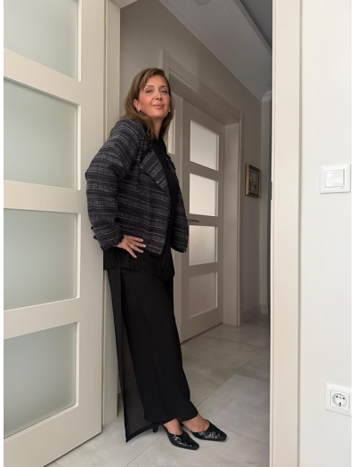 Adrienne Vittadini-Tüvit Düğmesiz İnce Ceket Adrienne Vittadini-Tüvit Düğmesiz İnce Ceket