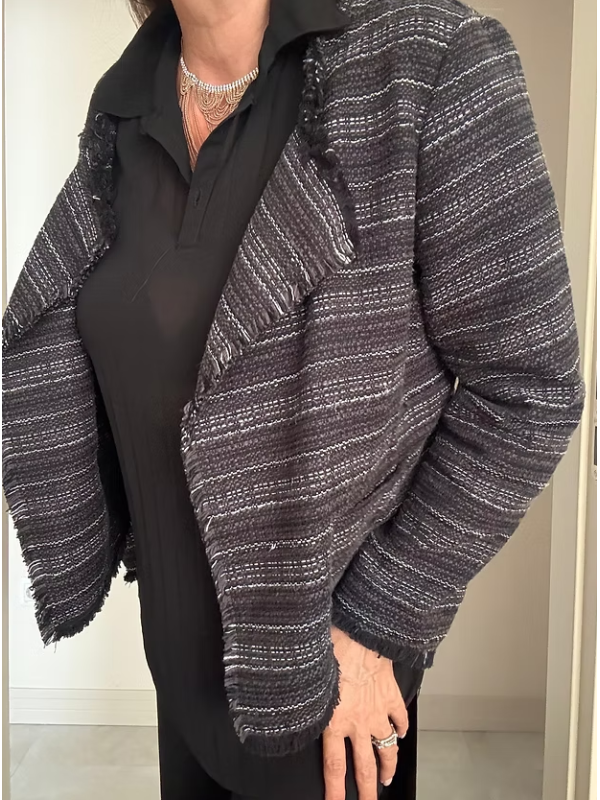 Adrienne Vittadini-Tüvit Düğmesiz İnce Ceket