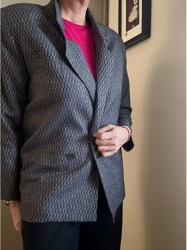 Titiz Geometrik Desenli Boyfriend Ceket