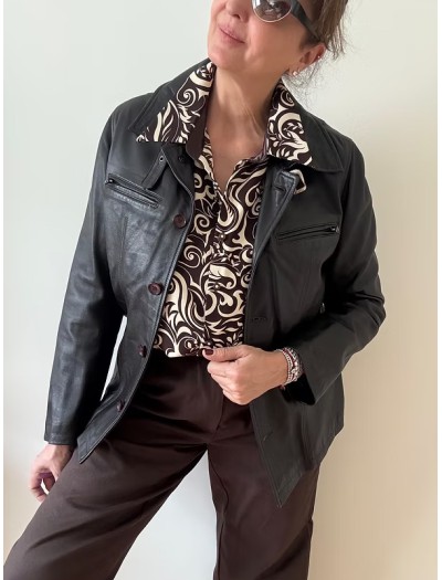 Vintage Kahverengi Deri Ceket Vintage Kahverengi Deri Ceket