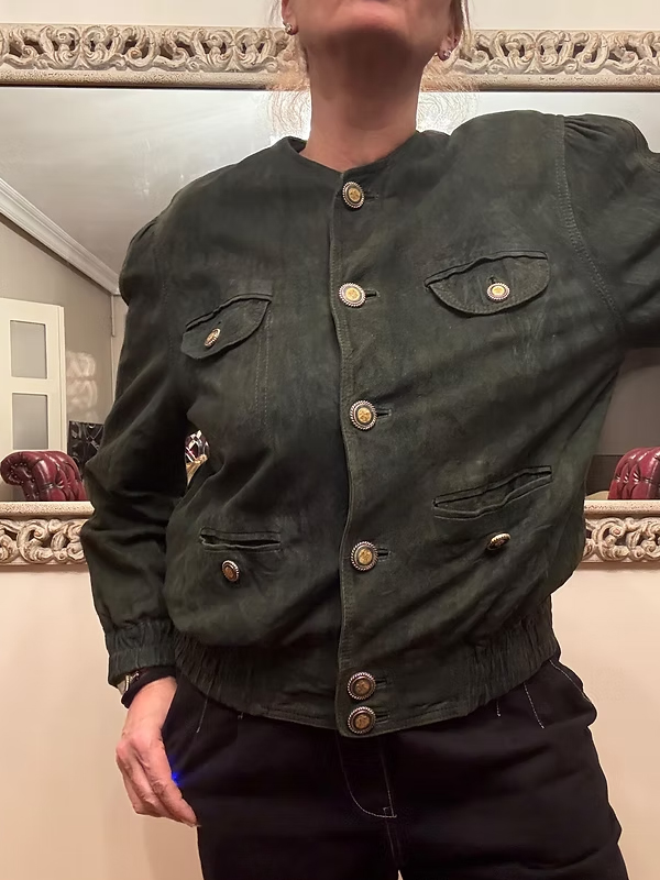Basler Vintage Gold Düğmeli Nubuk Bomber