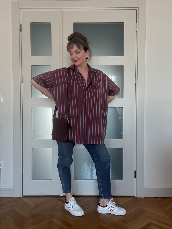 Vintage Made in Italy Çizgili Gömlek