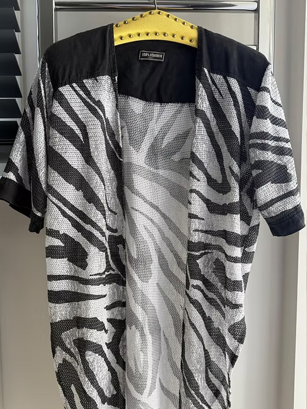 Vintage Animal Print Keten Kimono