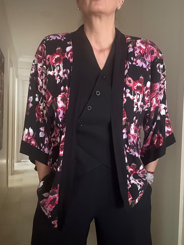 Be Retrokare Soyut Desenli Kimono/Ceket