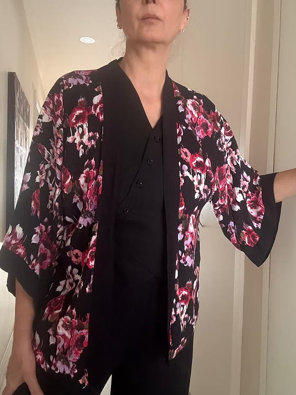 Be Retrokare Soyut Desenli Kimono/Ceket