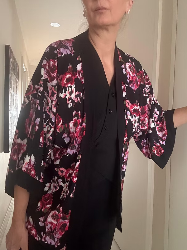 Be Retrokare Soyut Desenli Kimono/Ceket