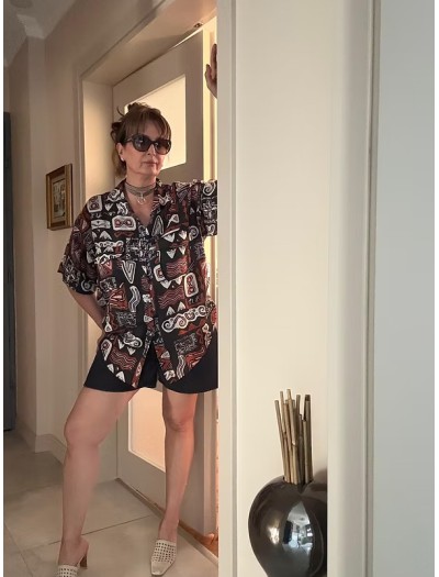 Naf Naf Multicolor İpek Gömlek Naf Naf Multicolor İpek Gömlek