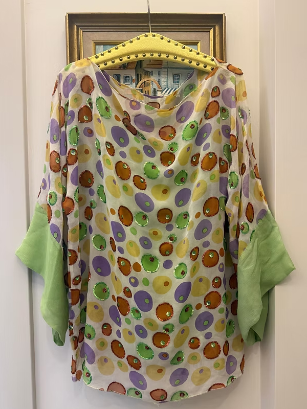 Vintage Büyük Beden Şifon Takım