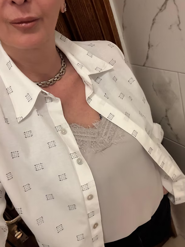 Vintage Gümüş Simli Gömlek