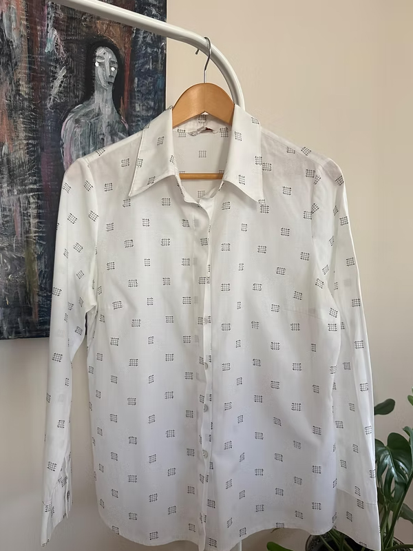 Vintage Gümüş Simli Gömlek
