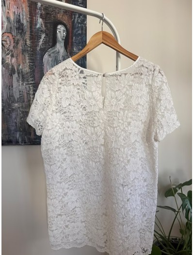 Vintage Full Güpür Beyaz Dantel Bluz Vintage Full Güpür Beyaz Dantel Bluz