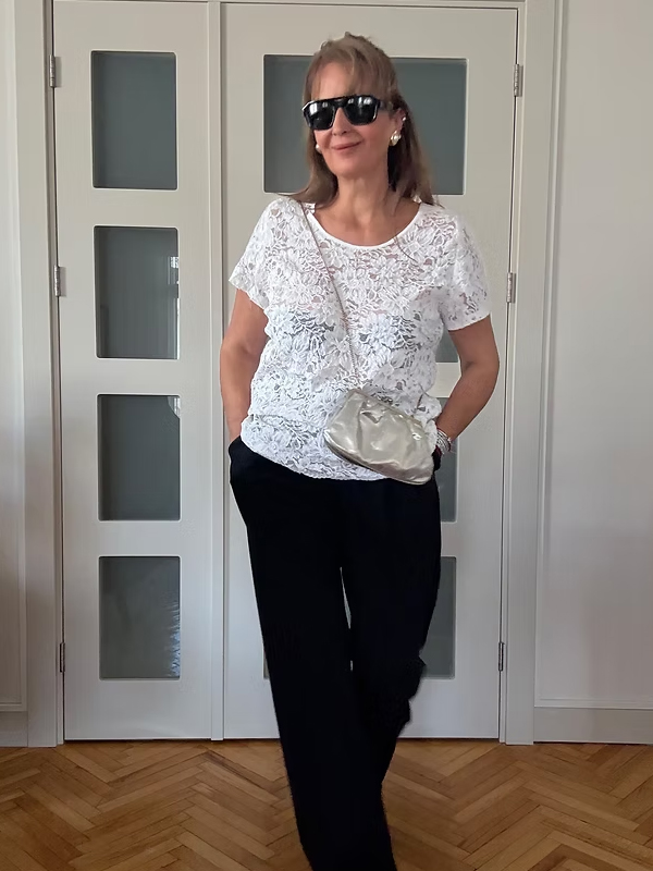 Vintage Full Güpür Beyaz Dantel Bluz