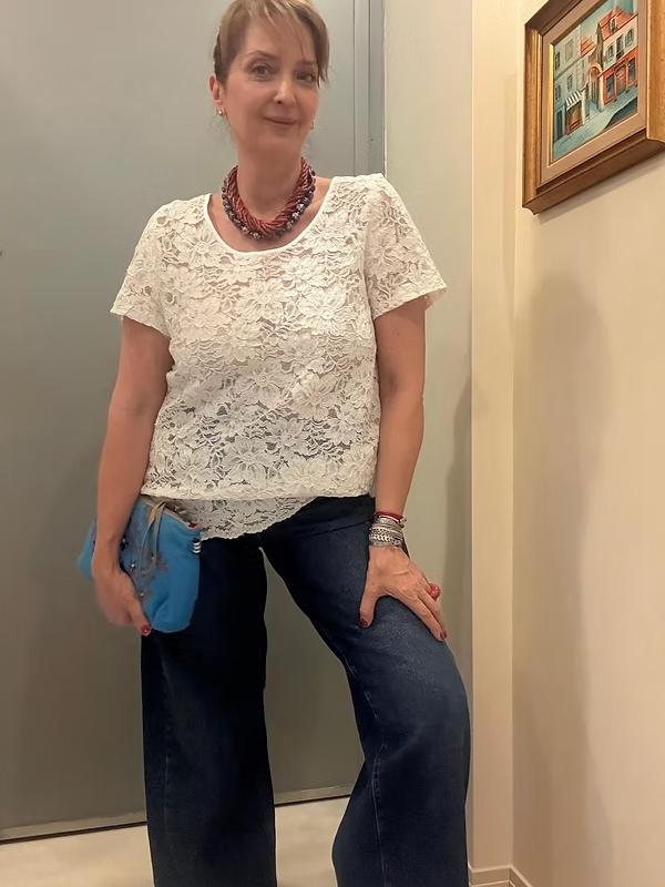 Vintage Full Güpür Beyaz Dantel Bluz