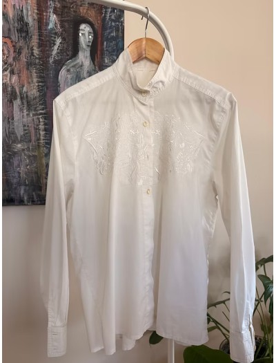 Vintage Göğüs Nakışlı Gömlek