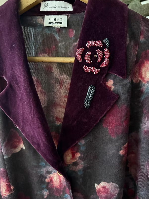 Vintage İtalyan KadifeYakalı Yün Gömlek