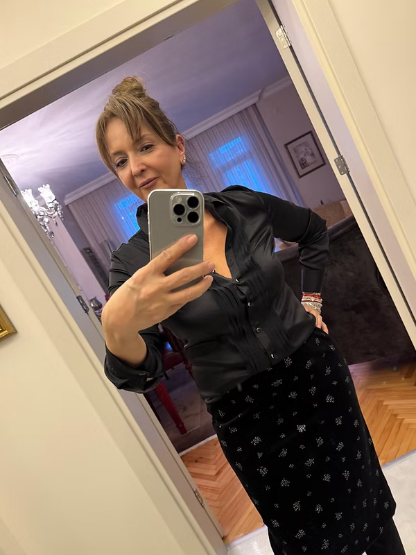 C&A Saten Siyah Gömlek