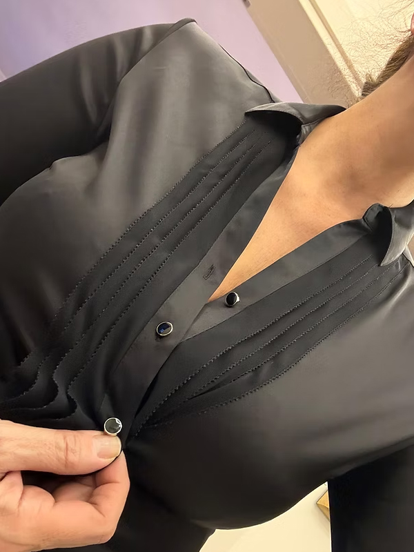 C&A Saten Siyah Gömlek