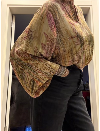 Emily Van Den Bergh- Şal Desenli Bluz Emily Van Den Bergh- Şal Desenli Bluz