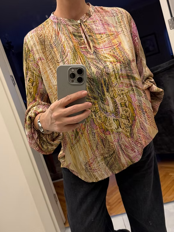 Emily Van Den Bergh- Şal Desenli Bluz