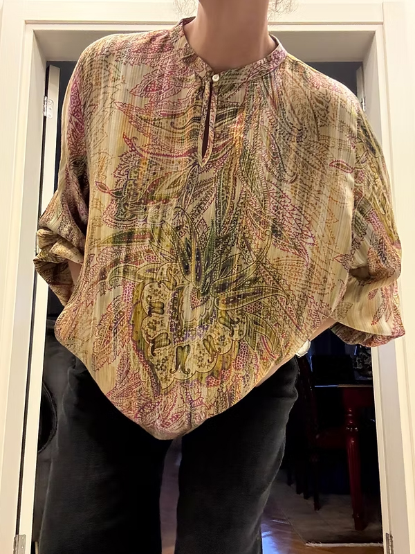 Emily Van Den Bergh- Şal Desenli Bluz