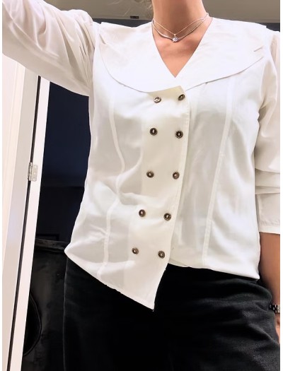 C&A Saten Dokulu Beyaz Gömlek C&A Saten Dokulu Beyaz Gömlek