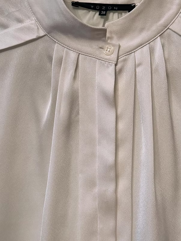 Tüzün-Saten Beyaz Gömlek