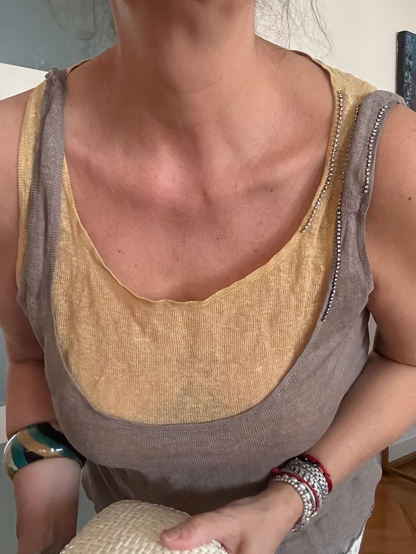 Vakko Vintage Keten Bluz